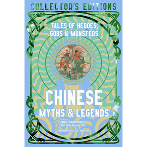 Book cover of 'Chinese Myths & Legends' with decorative elements and text on a light blue background