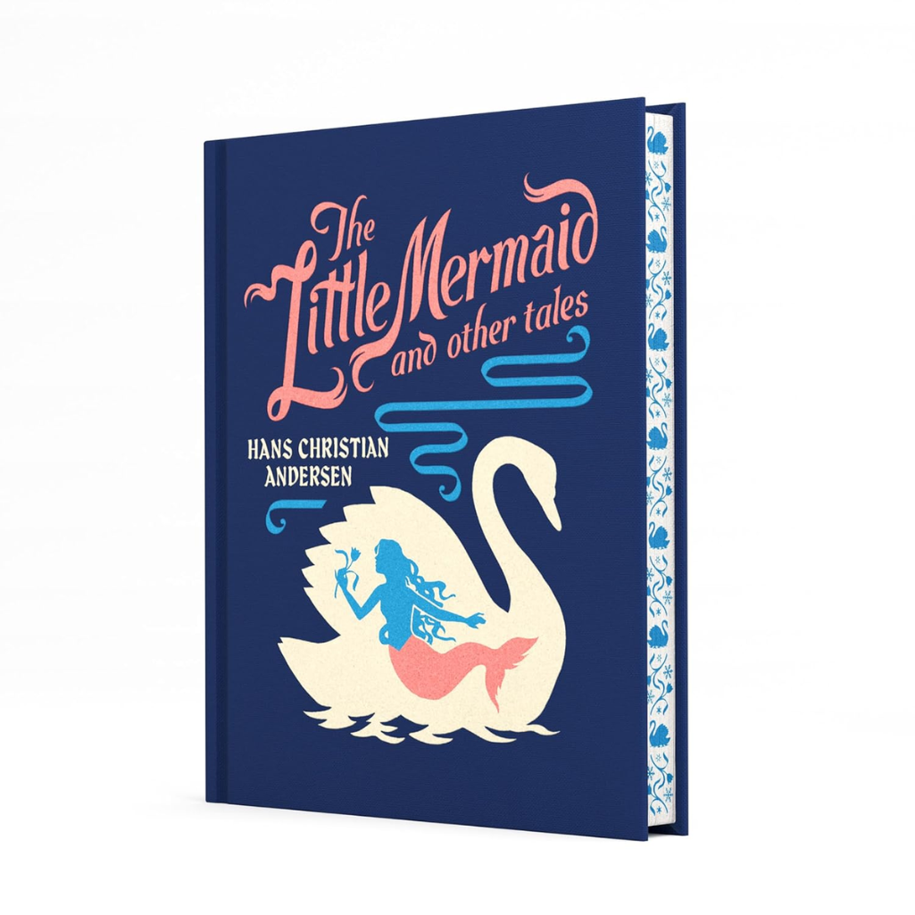 Book cover of 'The Little Mermaid and other tales' by Hans Christian Andersen with a mermaid and swan illustration on a blue background.
