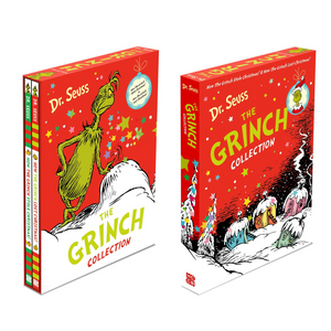 Dr. Seuss 'The Grinch' book collection on a white background