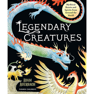 Book cover of 'Legendary Creatures' with dragons and mythical creatures on a black background