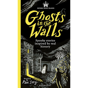 Book cover of 'Ghosts in the Walls' with a spooky illustration and text.