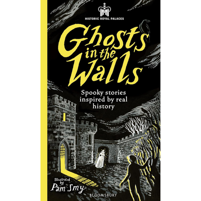 Book cover of 'Ghosts in the Walls' with a spooky illustration and text.