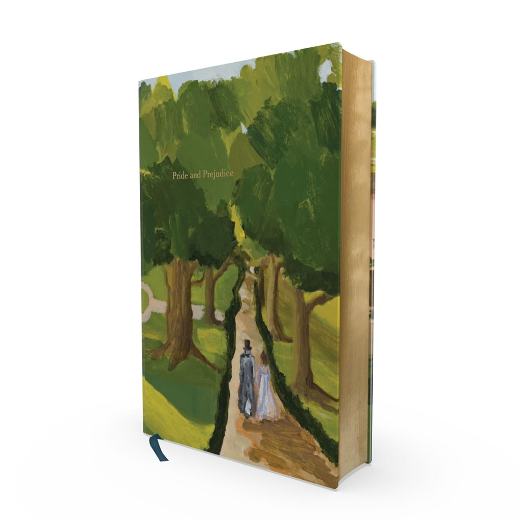 Book with a painting of a couple walking in a park on the cover