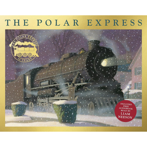 Cover of 'The Polar Express' with a steam train in a snowy scene.