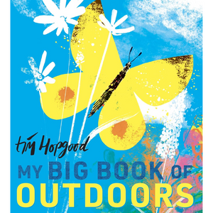Book cover with a yellow butterfly and white flowers on a blue background, featuring the author's name and book title.
