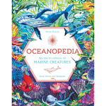 Book cover of 'Oceanopedia' with colorful illustrations of marine creatures.