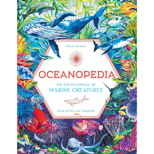 Book cover of 'Oceanopedia' with colorful illustrations of marine creatures.