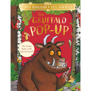 Cover of 'The Gruffalo Pop-Up' book with a pop-up Gruffalo character.