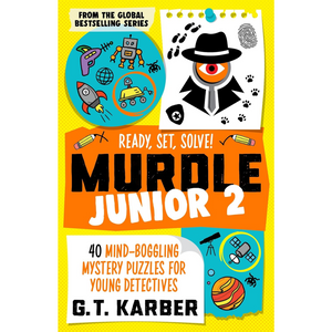 Book cover of 'Muddle Junior 2' with colorful graphics and text on a yellow background