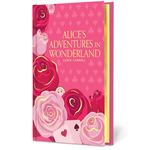 Book cover of 'Alice's Adventures in Wonderland' with floral designs on a pink background