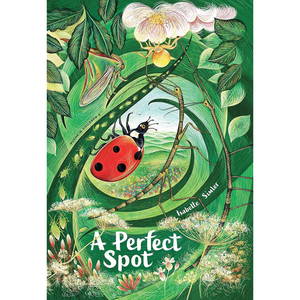 Book cover of 'A Perfect Spot' with a ladybug and nature elements.