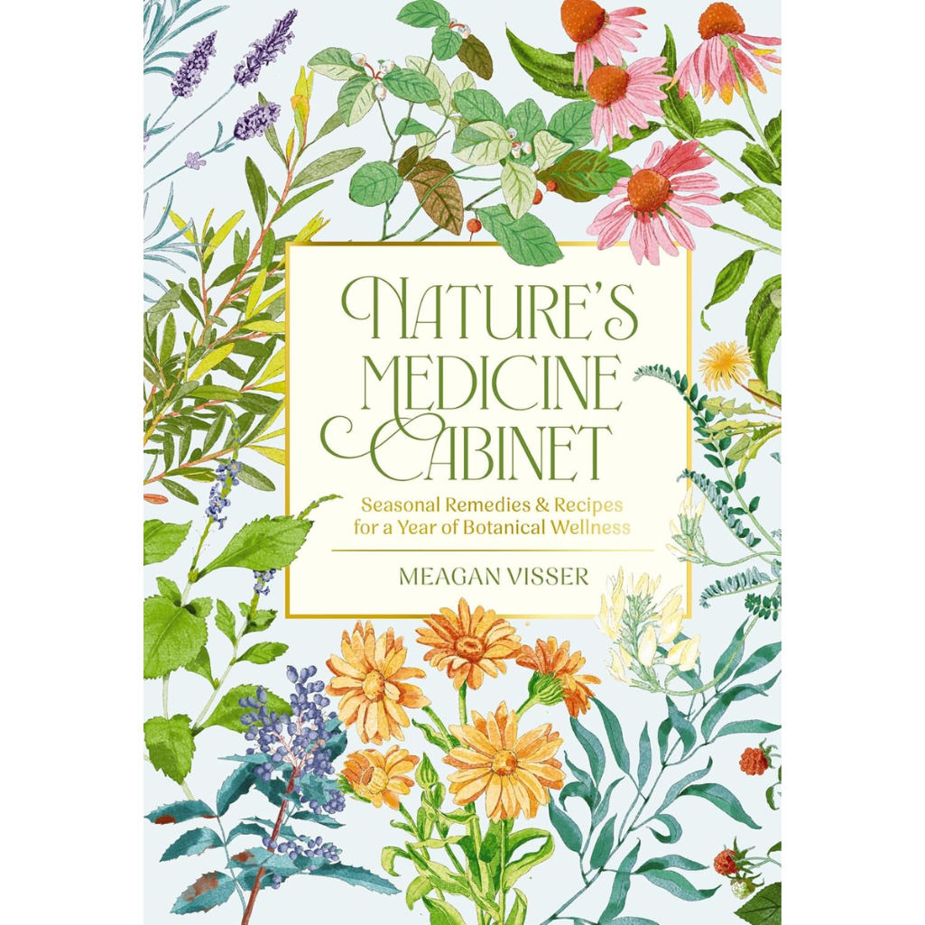 Book cover of 'Nature's Medicine Cabinet' with floral design