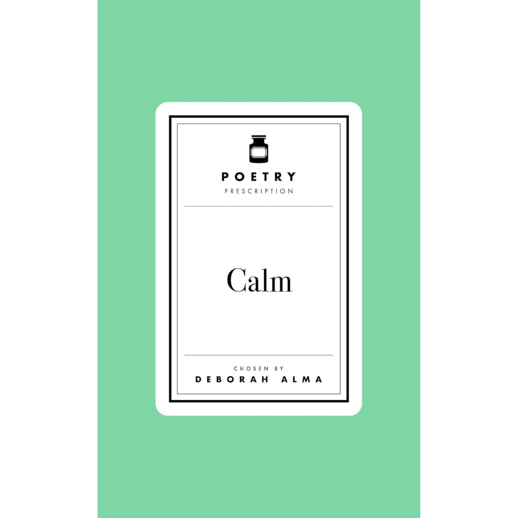 Book cover with 'Poetry Prescription' and 'Calm' text on a green background