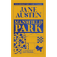 Book cover of 'Mansfield Park' by Jane Austen with yellow and blue design.