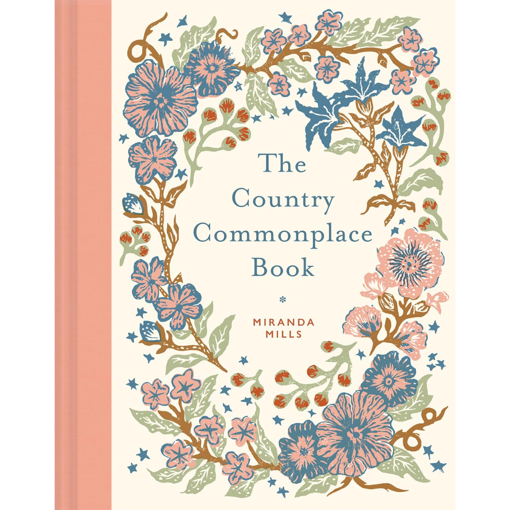 Book cover of 'The Country Commonplace Book' with floral design and pink spine.