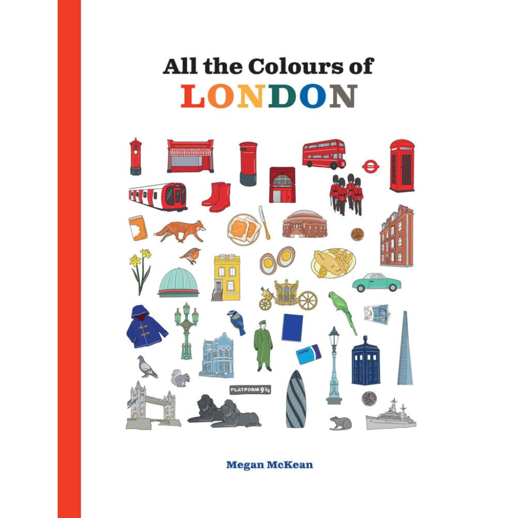 Book cover of 'All the Colours of London' with illustrations and title text.