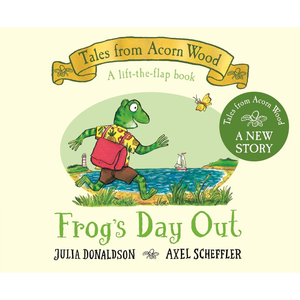 Book cover of 'Frog's Day Out' with a frog character and scenic background.