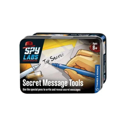 Spy Labs Secret Message Tools packaging with spy-themed design on a white background
