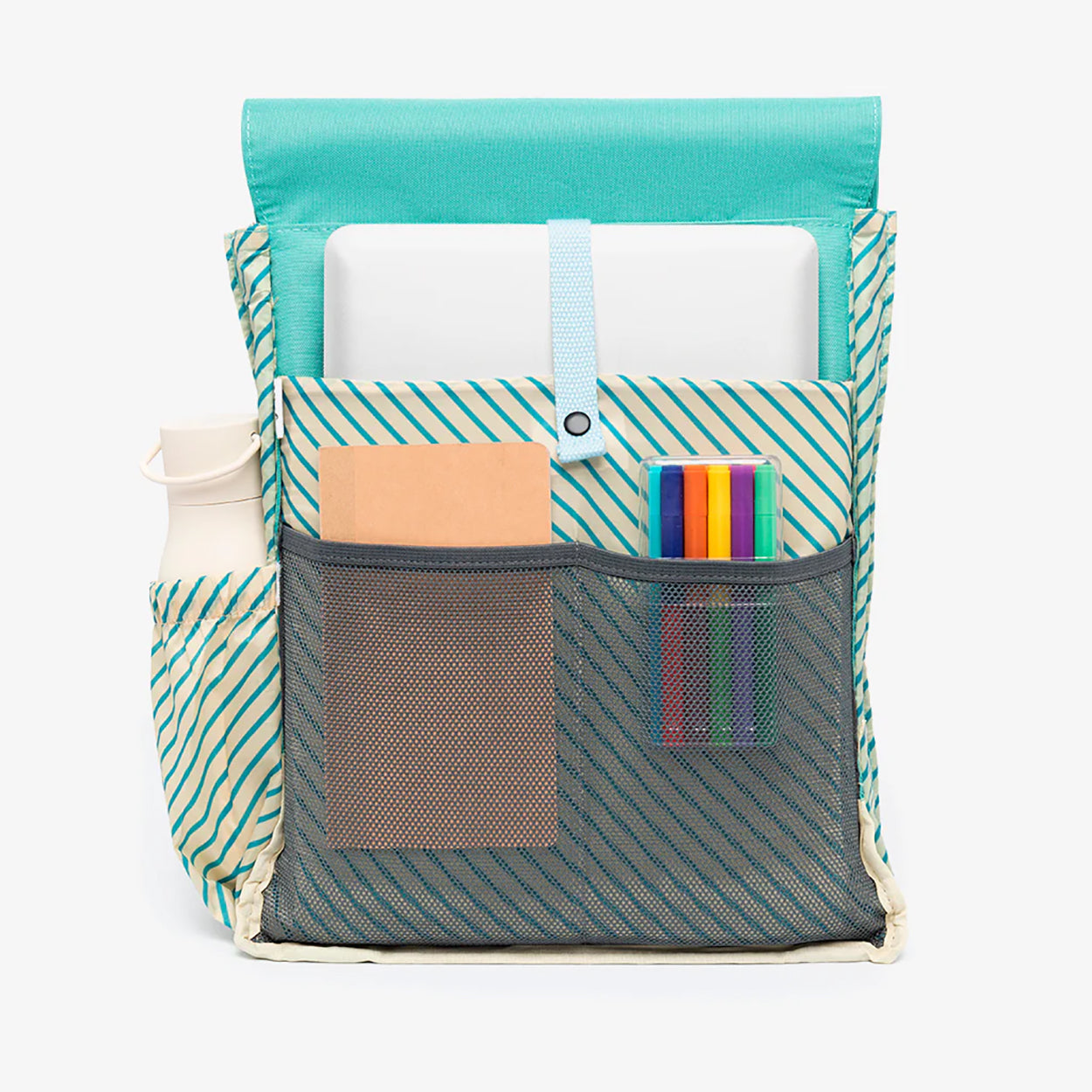 Handy Mini Backpack in Pool Green - view of inside the bag. 