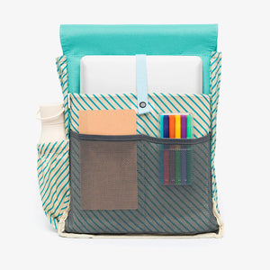 Handy Mini Backpack in Pool Green - view of inside the bag. 