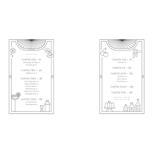 Page layout with chapter headings and icons on a white background