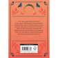 Book back cover with text and decorative elements on a peach background
