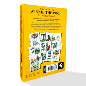 Book cover of 'The Art of Winnie-the-Pooh' with illustrations and text on a yellow background