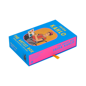Frida Kahlo-themed artist box with colorful design on a white background