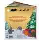 Children's book with Christmas-themed illustrations and text on a white background