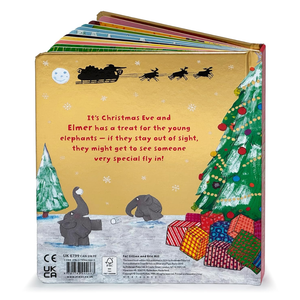 Children's book with Christmas-themed illustrations and text on a white background
