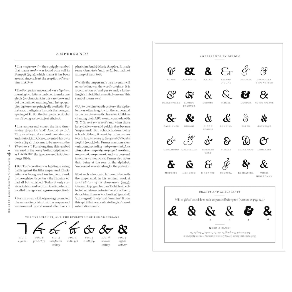 Page from a book or document featuring ampersand symbols and text on a white background.