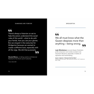 Two pages from a book or magazine with quotes and text on a white background.
