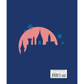 Book cover with pink castle silhouette and blue snowflakes on a dark blue background