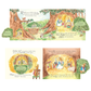 Illustrated Christmas scene with characters and text, featuring a snowy landscape and festive elements.