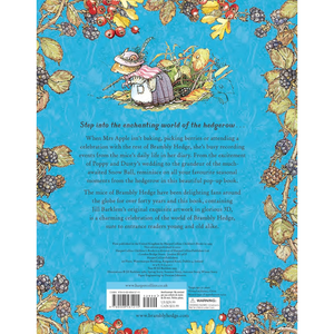 Book cover with colorful illustrations of hedgehog and berries on a blue background