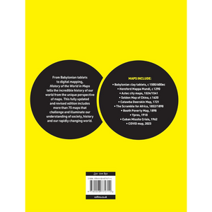 Book cover with two black circles containing text on a yellow background