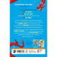 Book back cover with text and illustrations of a boy and dragons on a blue background