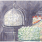 Partial puzzle of a dessert illustration with a silver cloche and cake.
