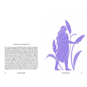 Illustration of a woman holding plants with text on a white background