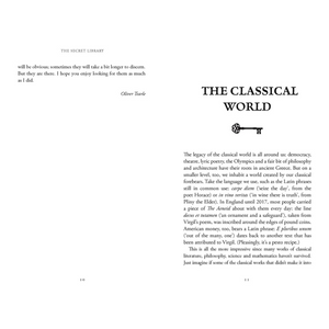 Book page with text about the classical world and a key illustration.