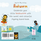 Back cover of a children's book titled 'You're My Little Bookworm' with illustrations of a bee and ladybug.