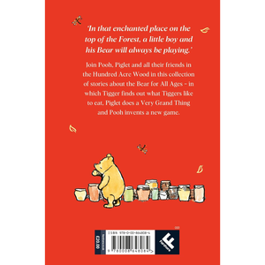 Book cover with a bear character and text on a red background