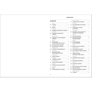 List of libraries with their locations on a white background