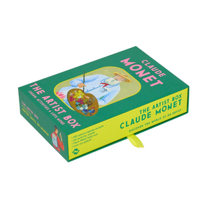 Green and yellow box of 'The Artist Box Claude Monet' on a white background