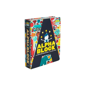 Alpha Block book cover with colorful design and text