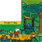 Children's book cover with a jungle theme featuring animals and text.