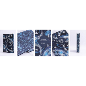 Set of blue Christmas cards with starry night design on a white background