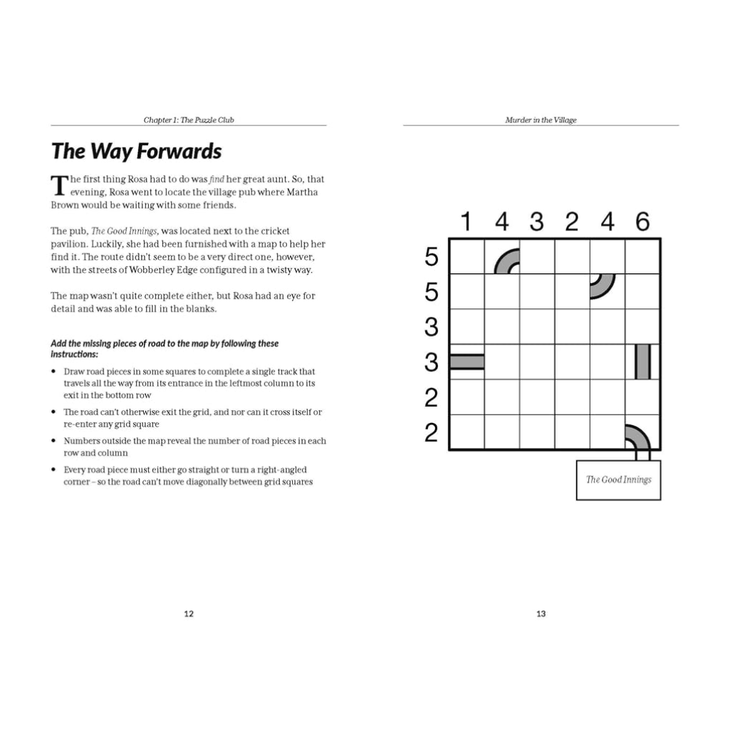 Page from a book or game manual with text and a map diagram on a white background.