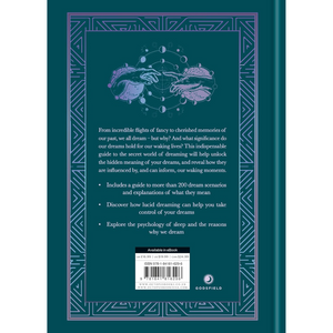 Book cover with decorative elements and text on a blue background