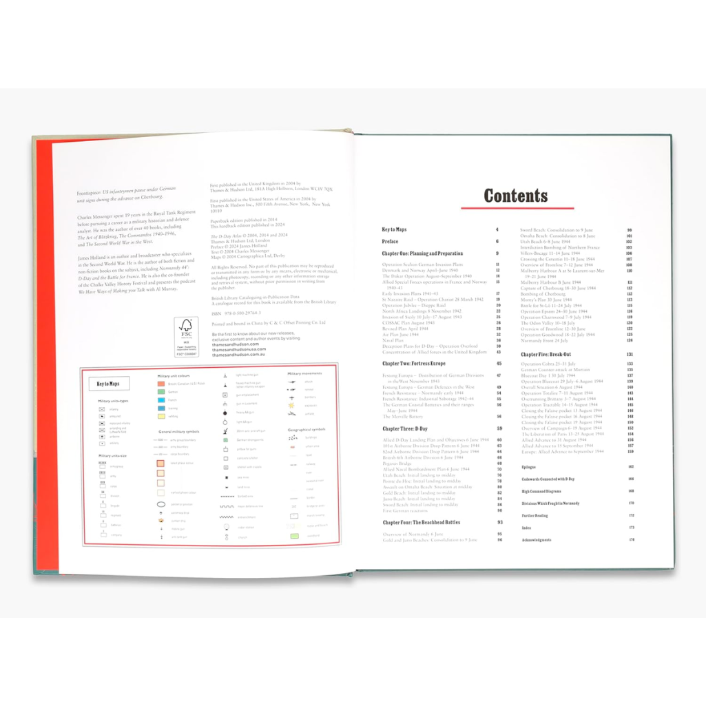 Table of contents page from a book with a white background
